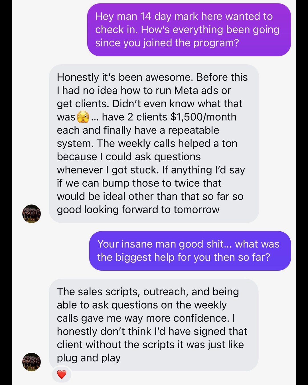 Community member testimonial 1